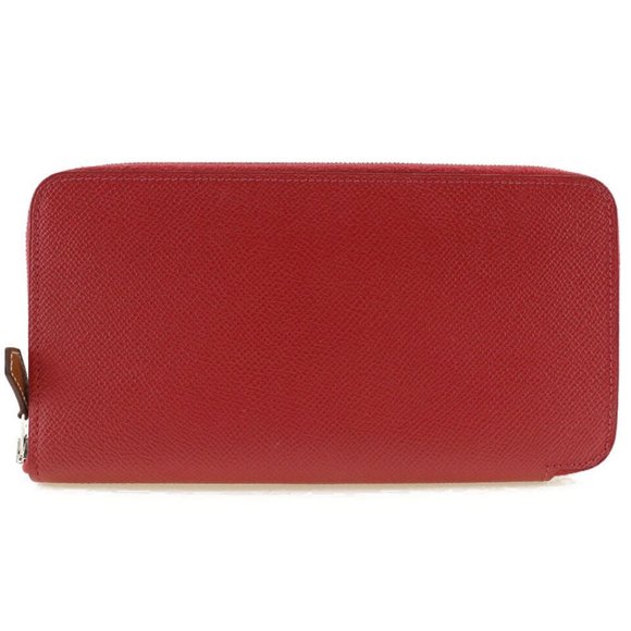 Hermes Epsom Silk HERMES azap silk in long purse Bougainvillea Red-purple Epsom/silk Women